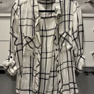 Grace & Lace Lightweight Plaid Top